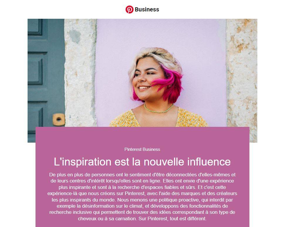 Pinterest Business - Rôle de l'inspiration